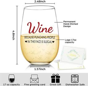 img 3 attached to 🍷 Wine for Laughter: Hilarious Wine Glasses Gifts for Women - Unique Birthday Gifts for Her, Wife, Coworker, Boss, Sister, Aunt, Best Friend, Mom - Ideal Mother's Day Presents, 17 oz