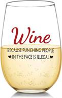 🍷 wine for laughter: hilarious wine glasses gifts for women - unique birthday gifts for her, wife, coworker, boss, sister, aunt, best friend, mom - ideal mother's day presents, 17 oz logo