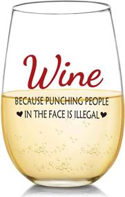 img 4 attached to 🍷 Wine for Laughter: Hilarious Wine Glasses Gifts for Women - Unique Birthday Gifts for Her, Wife, Coworker, Boss, Sister, Aunt, Best Friend, Mom - Ideal Mother's Day Presents, 17 oz