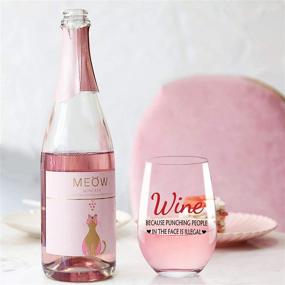 img 2 attached to 🍷 Wine for Laughter: Hilarious Wine Glasses Gifts for Women - Unique Birthday Gifts for Her, Wife, Coworker, Boss, Sister, Aunt, Best Friend, Mom - Ideal Mother's Day Presents, 17 oz