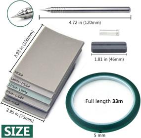 img 3 attached to 🔧 8-Piece Scribe Tool Engraver Pen Set with Carving Guide Line Scribing Tape and Sanding Sponges – Perfect for Polishing Plastic Models, Glass, Ceramics, Metal