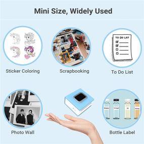 img 3 attached to Phomemo M02D Mini Portable Pocket Printer - Bluetooth Sticker Maker for iOS & Android, Wireless Thermal Photo Printer for Phone to Create Scrapbook, Junk Journal, Memo, Receipt & Text Prints