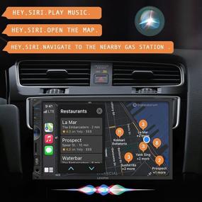 img 3 attached to 🚘 7-дюймовый двойной Дин автомагнитола с поддержкой Apple Carplay и Android Auto, камера заднего вида, сенсорный экран, поддержка зеркального соединения, Bluetooth, FM/AM, USB/TF/AUX, громкоговоритель для громкого звонка.