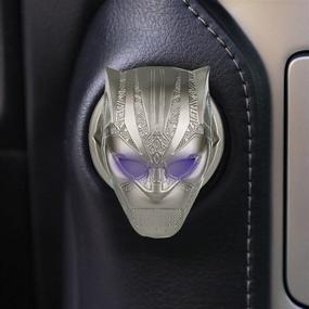 img 3 attached to Black Panther Car Engine Start Stop Button Cover Panther Mask Car Push Start Button Cover Decorative Accessory