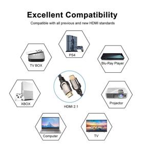 img 2 attached to 🔌 MFE HDMI 2.1 Cable - High Speed HDMI Cable 2.1 Version, 48Gbps - Supports 4K 8K 120Hz Dynamic HDR, eARC, Dolby Atmos, VRR, Dolby Vision - Compatible with PS5, Xbox Series X/S, RTX3080 / 3090, Samsung TV - Nylon Braided - 6.5ft