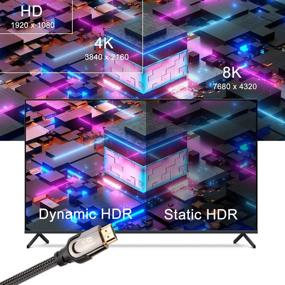 img 1 attached to 🔌 MFE HDMI 2.1 Cable - High Speed HDMI Cable 2.1 Version, 48Gbps - Supports 4K 8K 120Hz Dynamic HDR, eARC, Dolby Atmos, VRR, Dolby Vision - Compatible with PS5, Xbox Series X/S, RTX3080 / 3090, Samsung TV - Nylon Braided - 6.5ft