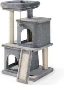 img 4 attached to 🐱 34-Inch Tall Multi-Level Cat Condo with Scratching Post and Platform – Sturdy Indoor Kitty Furniture: Lesure Cat Tree for Large Cats