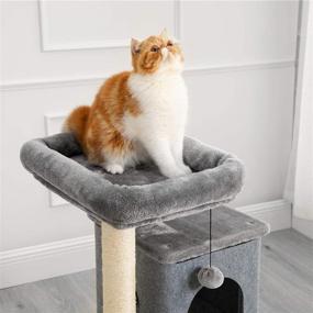 img 2 attached to 🐱 34-Inch Tall Multi-Level Cat Condo with Scratching Post and Platform – Sturdy Indoor Kitty Furniture: Lesure Cat Tree for Large Cats