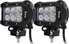 img 4 attached to Safego 4-inch LED Pods Light Bar - 2 Pack, 18W Flood Beam Off-Road Work Lights for Trucks, SUVs, ATVs, Tractors, Boats