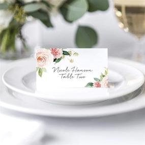 img 2 attached to 🌸 Boho Floral Wedding Reception Place Cards - Set of 50 | Bliss Collections | Enhance Table Centerpiece, Place Setting & Wedding Decor | Made in USA | 2 x 3.5 Cards