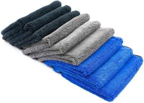 img 3 attached to 🧽 (9-Pack) THE RAG COMPANY 16 in. x 16 in. Professional 70/30 Blend 420 GSM Dual-Pile Plush Microfiber Auto Detailing Towels - Spectrum 420 DARK PACK: High-Quality Microfiber Towels for Auto Detailing