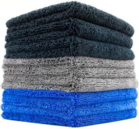 img 4 attached to 🧽 (9-Pack) THE RAG COMPANY 16 in. x 16 in. Professional 70/30 Blend 420 GSM Dual-Pile Plush Microfiber Auto Detailing Towels - Spectrum 420 DARK PACK: High-Quality Microfiber Towels for Auto Detailing