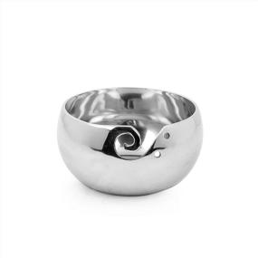 img 3 attached to 🧵 Large Opulent Silversmith Unbreakable Aluminum Metal Yarn Storage Bowl Nickel Plated for Skeins Hanks & Balls, Knitting & Crochet Notions - Nagina International (Aluminum)
