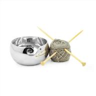 🧵 large opulent silversmith unbreakable aluminum metal yarn storage bowl nickel plated for skeins hanks & balls, knitting & crochet notions - nagina international (aluminum) logo