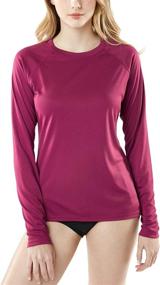 img 4 attached to TSLA Women's Long Sleeve Running Shirts - UPF 50+ UV/Sun Protection Workout Tops, Regular Fit Quick-Dry Athletic Tees