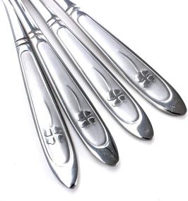 img 3 attached to HAZOULEN Clover Grapefruit Spoons – Set of 4, 6-2/5-Inch, Stainless Steel