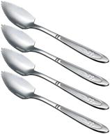 hazoulen clover grapefruit spoons – set of 4, 6-2/5-inch, stainless steel logo