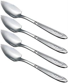 img 4 attached to HAZOULEN Clover Grapefruit Spoons – Set of 4, 6-2/5-Inch, Stainless Steel