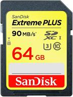 sandisk extreme plus uhs i sdsdxw6 064g ancin" translated into russian is: "sandisk extreme plus uhs i sdsdxw6 064g ancin логотип