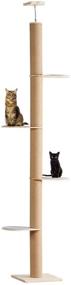 img 4 attached to 🐱 Ultimate Cat Climbing Tower: Floor-to-Ceiling Cat Tree with Sisal Rope Scratching Post, Height Options: 92.9-100.8Inch / 100.4-108.3Inch / 107.5-116.1Inch