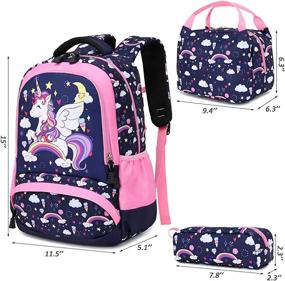 img 3 attached to Unicorn School Backpack Cartoon Pencil Backpacks