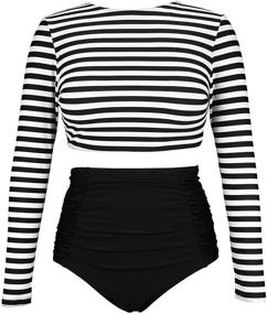 img 3 attached to COCOSHIP Striped Multi Purpose Tankinis Swimsuit Women's Clothing for Swimsuits & Cover Ups