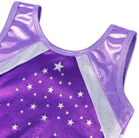 img 2 attached to Sparkle Leotard Gymnastics Athletic B136_PinkPurple_6A Girls' Clothing in Active