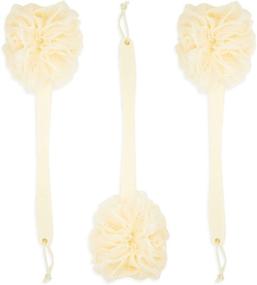 img 4 attached to 🛀 18-inch Long-Handled Loofah Back Scrubber, Exfoliating Body Sponge Set for Shower and Bath - Pack of 3