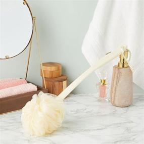 img 3 attached to 🛀 18-inch Long-Handled Loofah Back Scrubber, Exfoliating Body Sponge Set for Shower and Bath - Pack of 3