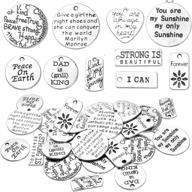 📿 bronagrand 40pcs mixed inspiration word charms engraved pendants bracelets bead charms for craft and jewelry making in 10 styles logo