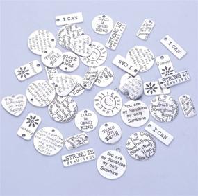 img 3 attached to 📿 BronaGrand 40pcs Mixed Inspiration Word Charms Engraved Pendants Bracelets Bead Charms for Craft and Jewelry Making in 10 Styles