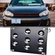 gtp front bumper tow hook license plate mount bracket holder relocator for vw golf 2010-2014, r32 gti 2006-2009, mk5 mk6, jetta 2005-2010, jetta sportwagon 2011-2014, eos, audi tt 2007-2014 logo