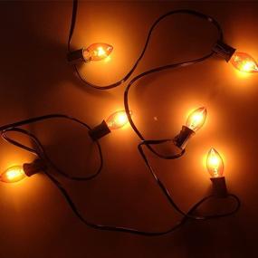 img 1 attached to 25-Pack C7 Outdoor String Light Bulbs - Halloween Christmas Replacement Bulbs in Orange - C7/E12 Candelabra Base, 5 Watts