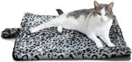 🐱 paws & pals thermal cat self warming bed 20"x17.5" - mat for pets dog kittens puppy - stylish grey white black leopard print logo