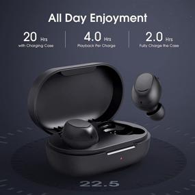 img 3 attached to Redzeo MDots Wireless Earbuds 5.0 - Rhythm Stereo Sound Bluetooth Earbuds, IPX6 Waterproof, 20H Playtimes, Single/Twin Mode for Sports Running Workout