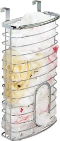 img 4 attached to mDesign Chrome Steel Hanging Cabinet Storage Organizer: Holder for Kitchen and Pantry - Ideal for Plastic, Sandwich, Garbage, Grocery, and Trash Bags, Wrap, Foil, and Pack - Spira Collection