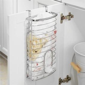 img 2 attached to mDesign Chrome Steel Hanging Cabinet Storage Organizer: Holder for Kitchen and Pantry - Ideal for Plastic, Sandwich, Garbage, Grocery, and Trash Bags, Wrap, Foil, and Pack - Spira Collection