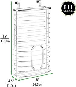 img 1 attached to mDesign Chrome Steel Hanging Cabinet Storage Organizer: Holder for Kitchen and Pantry - Ideal for Plastic, Sandwich, Garbage, Grocery, and Trash Bags, Wrap, Foil, and Pack - Spira Collection