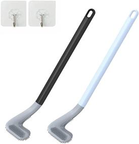 img 4 attached to 🏌️ Golf Silicone Toilet Brush with Long Handle - Rubber Bristles for Bathroom Cleaning Tool - Bendable TPR Brush Head to Clean Toilet Bowl