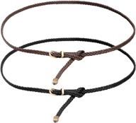 👗 ayliss braided women's leather skinny belt - trendy accessory for women logo