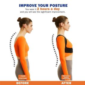 img 2 attached to 🔀 Adjustable Posture Corrector for Women and Men - Effective Back Brace for Pain Relief (S/M: 29"-38")