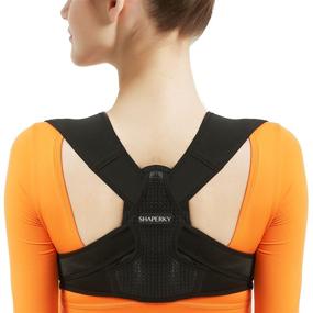 img 4 attached to 🔀 Adjustable Posture Corrector for Women and Men - Effective Back Brace for Pain Relief (S/M: 29"-38")