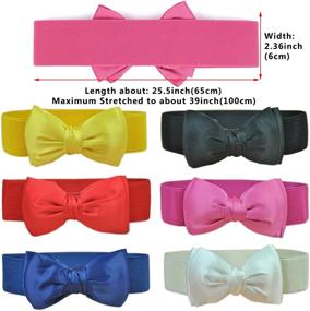 img 3 attached to Elastic Stretch Elegant Butterfly Silk Buckle Women's Accessories and Belts