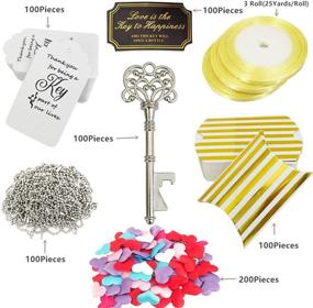 img 3 attached to WODEGIFT 100PCS Vintage Key Bottle Opener Wedding Favors – Includes Escort Card Tag and Key Chains – Ideal Bridal Shower Gifts for Guests (Silver)