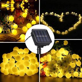 img 3 attached to Waterproof Outdoor Solar String Light - 50 LEDs, 31FT Round Ball Garland Lighting for Holiday Wedding Christmas Party - Warm White