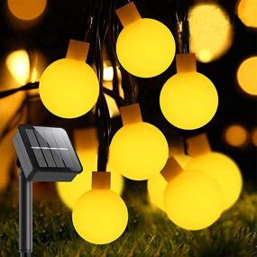 img 4 attached to Waterproof Outdoor Solar String Light - 50 LEDs, 31FT Round Ball Garland Lighting for Holiday Wedding Christmas Party - Warm White