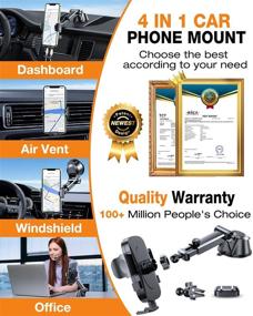 img 3 attached to 📱 2021 HTU Car Phone Mount: Military-Grade Hands-Free Car Phone Holder for Dashboard, Windshield, Air Vent - Compatible with iPhone, Galaxy, Google & All Phones