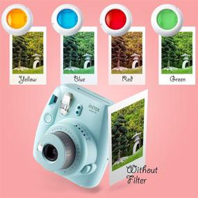 img 1 attached to Fujifilm Instax Mini 9 Instant Camera Deluxe Kit – NeeGo Case & Accessories + 4 Fun Film Packs (Rainbow, Stained Glass, Monochrome & White) – 50 Exposures for Instant Creative Photos, Ice Blue