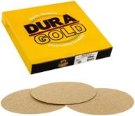 🪚 dura-gold premium 8" gold psa sanding discs - 40 grit (box of 10) - self adhesive stickyback sandpaper for dual action sander, coarse finishing abrasive - automotive car paint, woodworking, metal surfaces logo