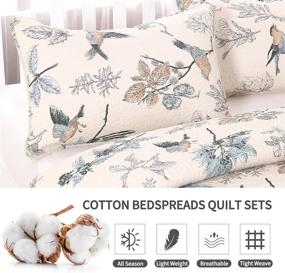 img 3 attached to 🐦 Top-rated Comforter Sets: Queen Size - Flying Birds Print 3-pc Cotton Bedspread/Quilt Set
